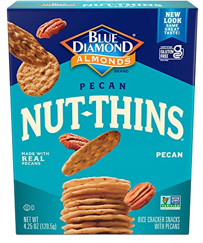 Blue Diamond, Pecan Nut-Thins, Nut & Rice Cracker Snacks, 4.25 oz (120.5 g)