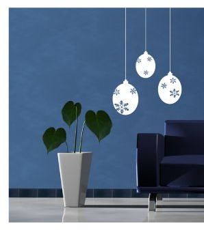 3 Stück Große Weihnachtskugeln, Schneekugeln Fenstertattoo selbstklebend in Weiss - Fensterdekoration oder Wandtattoo zu Weihnachten Fensterbild Fensteraufkleber, Schneeflocken Aufkleber 70018