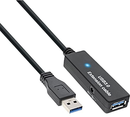 InLine USB 3.0 Aktiv-Verlängerung, Stecker A an Buchse A, schwarz, 20m