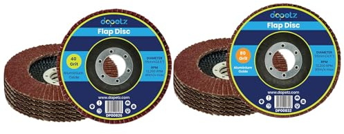 Dapetz ® Professional Abrasive Flap Discs 115mm 10pcs 40 & 80 Assorted Grit Aluminium Oxide 4.5 Grinding Discs Sanding Discs For Angle Grinder To Sanding Grinding Metal Wood