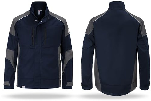 KÜBLER ACTIVIQ Jacke – Jacke mit körpernahem Schnitt aus Polyester-Baumwoll-Mix dunkelblau/anthrazit Gr. XL