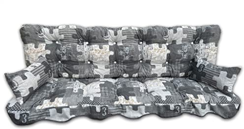 Adlatus-Kühnemuth Polsterauflage Hollywoodschaukel 180x50 Modell 154 modernes Design in grau Gemustert