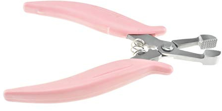 MAQNSCO Professional Hair Extension Pliers for Removing Micro Rings and Crushing Fusion Bond - Anti-Rust Stainless Steel with Non-Slip Grip - Pink - 6''
