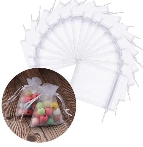 DAHI Organzasäckchen 7x9cm Organzabeutel Schmuckbeutel 100stk Hochzeit Säckchen Geschenkbeutel Organzabeutel (7x9cm/100stk)