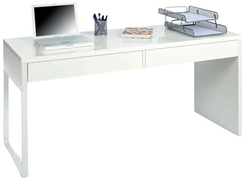 Habitdesign Mesa Escritorio con 2 Cajones, Mesa de Despacho, Mesa de Oficina, Modelo Touch, Color Blanco Artik, Medidas: 138 cm (Ancho) x 50 cm (Fondo) x 75 cm (Alto)