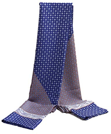 UK_Stone Doppelschichtiger Seidenschal für Herren Gr. One size, Blau+grau Paisley