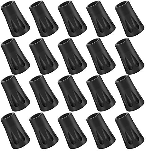 20 Pcs Protezioni in Gomma per Copri Punte, Ricambio Gommini Tamponi Puntali in Gomma per Bastoncini da Trekking, Walking Pole Tips, Gomma Punta Tappi Palo da Trekking Cap Bastone da Passeggio
