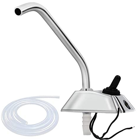 Stainless Steel 12V Boat Galley Electric Water Pump Tap Faucet Full Fresh Water Supply Kits Caravan Camper Van RV Yacht (Water Tap + 200CM Tube)