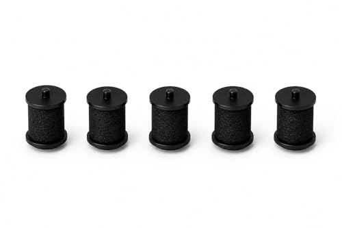 Pokornys 5 Farbrollen für Herlitz & Sato Samark SP Preisauszeichner 1 zeilig – Ersatzrollen für 21x12 mm Etiketten – kompatibel mit Herlitz 160510/4 – inkl. Anleitung – schwarz