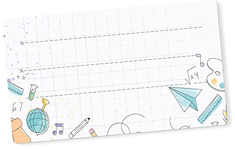 itenga 40x Buchetiketten Heftetiketten 9x4,5cm I Schulheft Etiketten I Namensschild beschreibbar selbstklebend Aufkleber aus Haftpapier (Doodles)