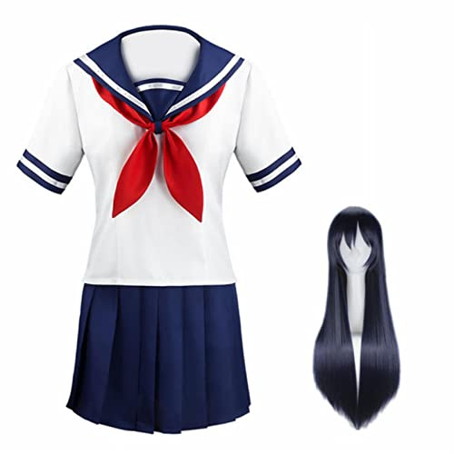Anime Yandere Simulator Ayano Aishi Cosplay Kostymer Girl School JK Uniform Kvinnor Klänningar Fulla set
