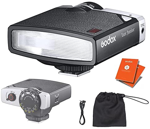 GODOX Lux Junior Retro Camera Flash Speedlite Speedlight On-Camera Flash GN12 6000K±200K Compatible with Sony, Nikon, Olympus, Fujifilm, Panasonic Cameras