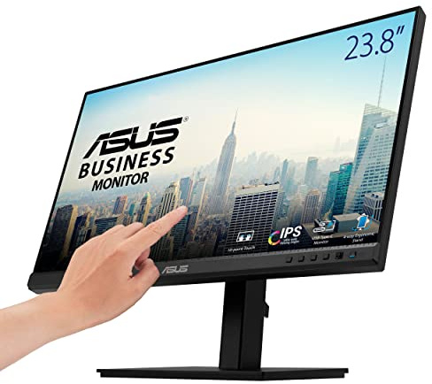 ASUS 24 1080P Multi-Touch Monitor (BE24ECSBT) - Full HD, IPS, 10-Point Touch, IPS, Eye Care, USB-C with Power Delivery, HDMI, DisplayPort Daisy Chain, Height Adjustable, VESA Wall Mountable