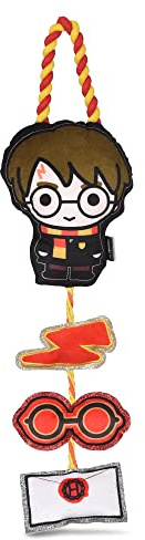 Harry Potter Katzenspielzeug, Türhänger mit Katzenminze | Türhänger Katzenspielzeug mit Harry Potter, Blitzbolzen, Brille und Hogwarts-Einladung Plüsch mit Katzenminze-Komponenten am Seil 55,9 cm