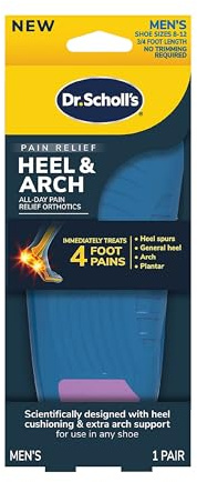 Dr. Scholl's® Heel & Arch All-Day Pain Relief Orthotics, Men's 8-12, 1 Pair, 3/4 Length
