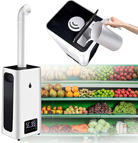 Industrial Humidifier Commercial Humidifier with Water Pipe 2000ML/h Cool Mist Humidifier,1200sq.ft 17L/4.2Gals Whole House Humidifier Top Filled Humidifier for Large Room Green House,Intelligent-110V