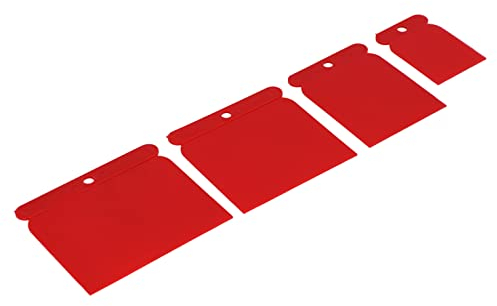 HELPMATE - Malerspachtel aus Kunststoff - 4 teiliger Flächenspachtelsatz für präzises Arbeiten - Karosseriespachtel - Hergestellt in Deutschland