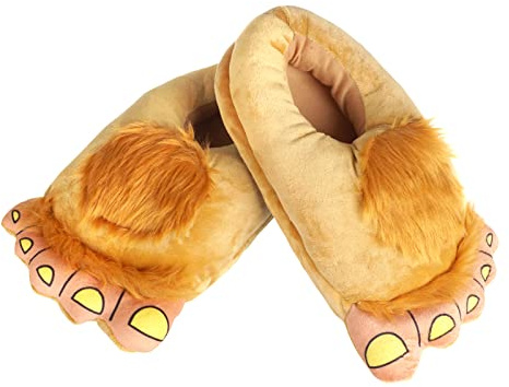 CoolChange Zapatillas de estar por casa de peluche con dedos de los pies | Yeti Zapatilla | Pantuflas de felpa Big Foot, marrón, 36/40 EU