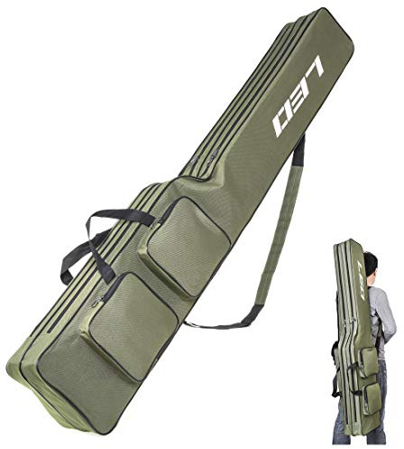 LEOFISHING Fishing Tackle Storage Bag - 130cm/4.27ft Portable Rod & Reel Organizer - Durable Oxford Large Capacity Travel Fishing Cover Bag - 5 Color