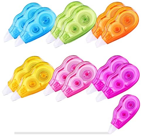 RYAN 12 Pezzi Mini Correttore a Nastro Scolorina Nastro Fornitura Cancelleria Scuola e Ufficio (Multicolore)
