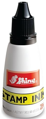 Black Refill Ink, Shiny Premium Water-Based Refill Ink for Rubber Stamps, 1oz