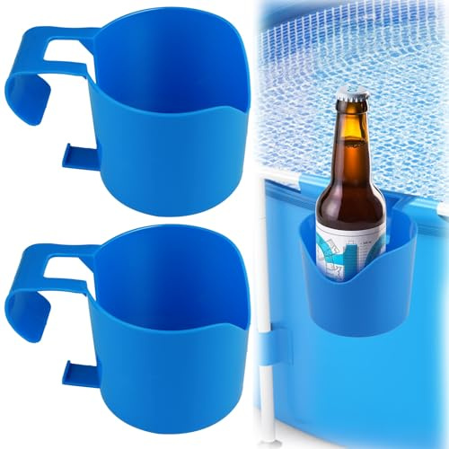 2 Stück Pool Getränkehalter, Whirlpool Getränkehalter aus Kunststoff | Multifunktionaler Pool Zubehör, Pool Tisch Einhängen Bierhalter