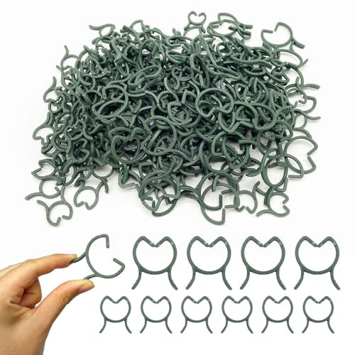 UILYNIU 200 Pieces Plant Clips Garden Clips Vine Fixing Clips Plant Rings Plant Support Clips for Climbing Plants Stem Vine Tomato Ideal for Securing Plants to Frame Trellis (200 pcs)
