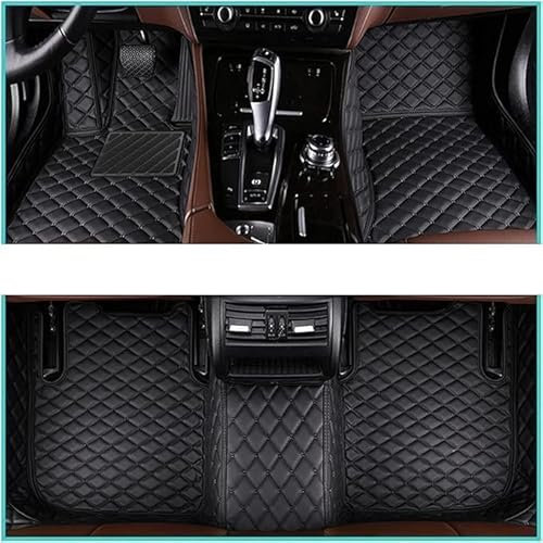 MaKeMoney Auto Fußmatten FüR Opel Insignia Sports Tourer 2014-2024+(LHD), Leder VollstäNdige Abdeckung Autoteppich Wasserdicht Schutz Innen Zubehör,A/Black