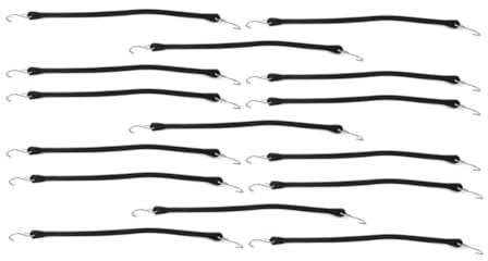 SIKUAI 15 Stück LR036157 21 Hochleistungs-Planengurte aus Gummi Für den Außenbereich, Spanngurte, Spannseile mit Haken, Gummi, schwarz Für Universalautos, Kajaks, SUV, Traktoren, Campe