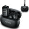 NanoMic Wireless Lavalier Microphone for Camera – Clip-On TRS Wireless Mic System for DSLR, Camcorders, and Mirrorless Cameras – Dual Microphones with Charging Case for Video, Interviews