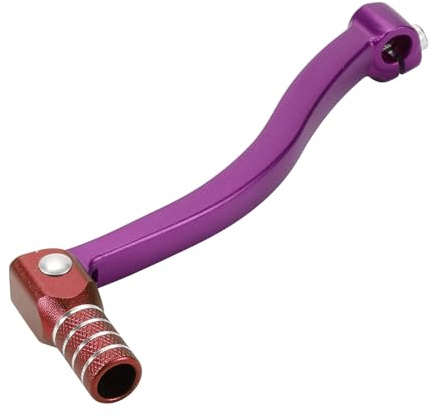 INFINAUTO Palanca De Cambio Plegable Para Moto Para Kayo T6 Pedal De Aleación De Aluminio Brazo De Cambio Palanca Morada Cabeza Roja Con Anillo En Tono Plateado