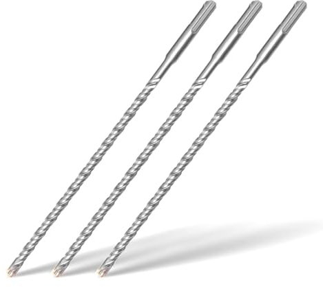 3 pezzi SDS Plus Punte da Trapano 8x260MM,con 4 punte in metallo duro e doppia vite, per calcestruzzo, pietra, pietra naturale