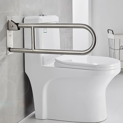 MNBVH Barre De Sécurité De Sécurité De Salle De Bain en Acier Inoxydable, Rail De Soutien à La Sécurité des Toilettes Pliante Rail De Support pour Les Toilettes(Size:80cm)
