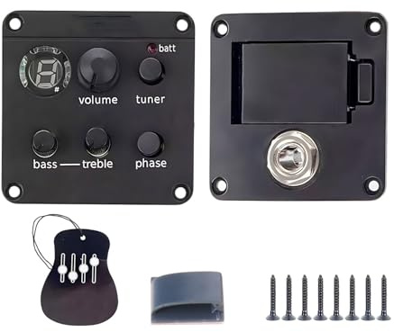 Akustische Gitarren Pickup Active Gitarre Piezo Pickup 2-Bands Tuner Für Akustikgitarrenverstärker Dauerhafter Gitarren EQ Preamp Tuner