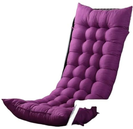 USOHJZ Deckchair Cushion Rocking Chair Cushion Outdoor Garden Chair Cushion Non-Slip High-Backed Chair Pads Washable Sun Lounger Cushion Outdoor Cushions For Chairs(Purple)