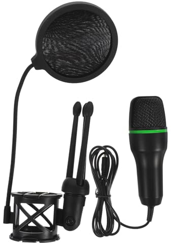 Micrófono USB de Sobremesa de Condensador para Juegos de Computadora Negro