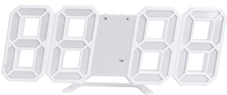 SOIMISS 3D LED Wecker Digital Weiß aus Kunststoff für Homeoffice