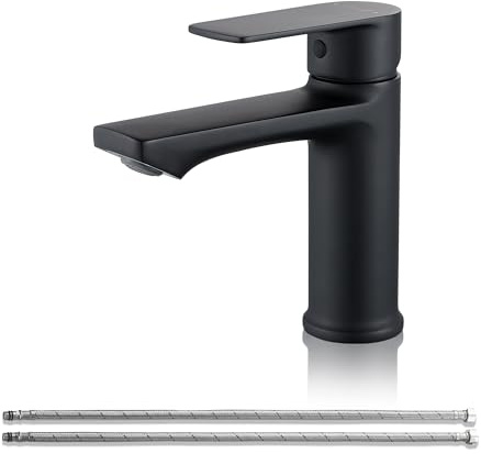BELZ Grifo Monomando Lavabo,Mezclador para Baño Negro 96mm