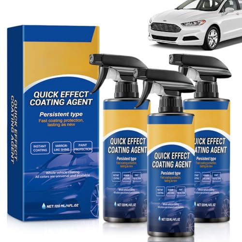 Quick Effect Coating Agent, 3 Stück 120ml 3 in 1 Hochschutz-Auto-Beschichtungsspray, Car Coating Spray, Multifunktionales Beschichtungsspray für Reparatur, Schutz und Aufhellung Vereint