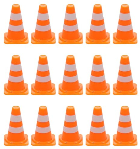 FIXOSHEE 30 pièces Jouets Éducatifs Signalisation Routière Miniatures Cônes Orange et Barrières pour Apprentissage Circulation Garçon Fille Accessoires Simulation Plot Chantier et Panneaux