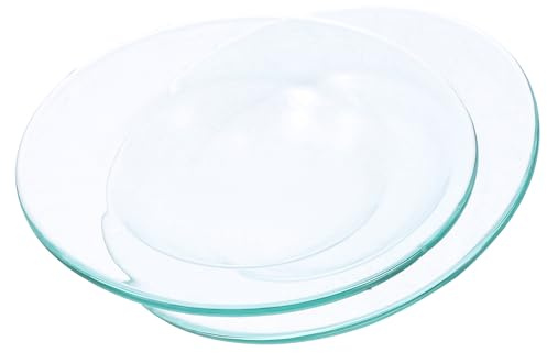 HOODANCOS Piastre per Scaldare la Cera in Vetro Trasparente 120Mm 2 Pezzi Accessori per Lampade per Aromaterapia Rivestimenti per Fusione di Oli Essenziali Adatti per Scaldacera Doppi