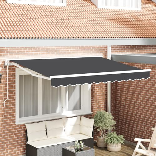 Tenda da sole elettrica antracite, 300 x 200 cm, con telecomando, impermeabile, resistente ai raggi UV, telaio in alluminio per balcone e giardino