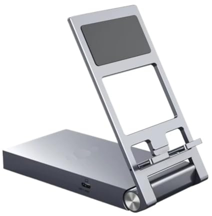 USB C Hub Stand Dock 8 IN 1 Supporto pieghevole HDMI 4K 60Hz PD100W compatibile con Pro Tablet Android IPhone15 Pro Max