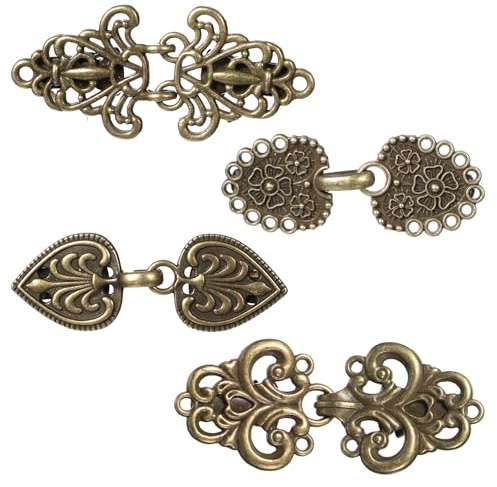 4 Stück Vintage Pullover Schal Strickjacke Clips, Swirl Mantel Broschen, Umhang Clips, Kragen Kleid-Clips, Cardigan Clip, Kleid Hemd Clip für Damen (Bronze)
