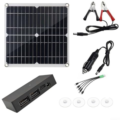 PureBowlic 50W Portable Solar Panel for USB,for Camping, Foldable Monocrystalline Charger 5V/12V/18V for Phone, Camera, RV, Boat, Hiking Gear for Storage Pocket and Suction Cups