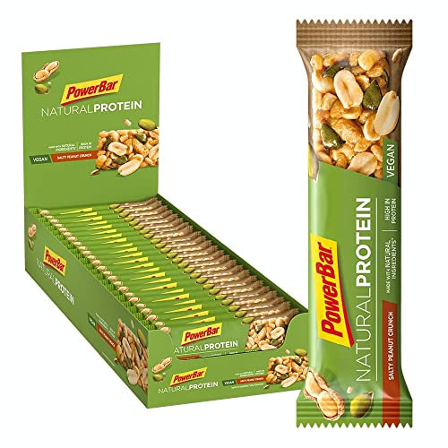 Powerbar Natural Protein Salty Peanut Crunch 24x40g - Veganer Protein Riegel + Natürliche Zutaten