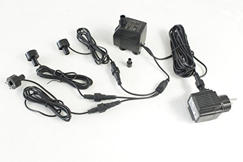 Arnusa Springbrunnenpumpe mit 3X LED Beleuchtung Tauchpumpe Teichpumpe Springbrunnen Pumpe (800 L/H, Kalt-Weiß)