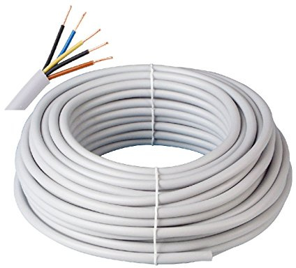 FVLFIL Prysmian Kabelring NYM-J 5x1,5 300/500V, 100m, 5-adrige Mantelleitung, Installationskabel für den Einsatz im Mauerwerk/Beton, Stromkabel nach DIN Norm, Elektroleitung, elektrische Leitung
