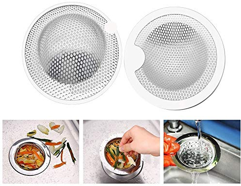 2 Pcs Évier de Cuisine Passoire, Écran en Acier Inoxydable,Filtre de Drainage,Mini Tamis d'évier,Tamis Filtrant,Filtre pour Évier de Douche, de Bain ou de Cuisine(7.6 cm) M