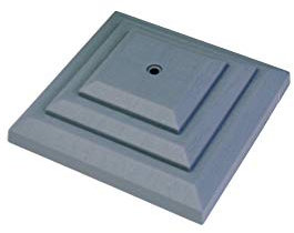 Pack of 5 Plastic Fence Post Caps, Grey, to fit a 3 75mm Post, Rot Proof. (GT0043). UK Made. Free UK Postage